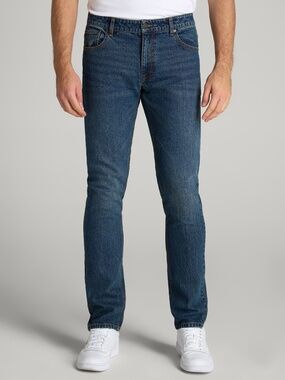 American Tall LJ&S TAPERED Jeans for Tall Men in Machine Blue Size 3232 / 38 / M
